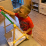 Dubbelsidig magnetisk och roterande krit- och whiteboard för barn