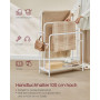 Fristående Handdukställ med 3 Stänger, 2 Krokar och Hylla – 70 x 30 x 100 cm, Molnvit/Naturbeige