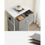 Byrå med 4 Tyglådor och Metallram Ljusgrå Vit 45 x 30 x 91,7 cm