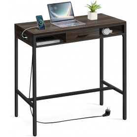 Barbord Stående Skrivbord 99,8×40×104,6 cm Mörkbrun Industriell Sti...