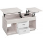 Soffbord med höjbar skiva åt 2 sidor med 2 lådor 100 x 50 x 48 cm - Beige