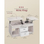 Soffbord med höjbar skiva åt 2 sidor med 2 lådor 100 x 50 x 48 cm - Beige
