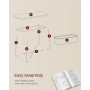 Sidobord Tunn med Tygkorg Vit Beige 30 x 60 x 60 cm
