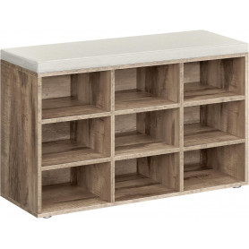 Sittbänk Med Skoförvaring till 9 par, Brun 78 x 30 x 48 cm