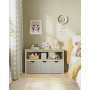 Sidobord Konsol Retro Beige med 3 Stora Lådor Och Öppen Fack 102 x 30 x 60 cm