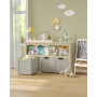 Sidobord Konsol Retro Beige med 3 Stora Lådor Och Öppen Fack 102 x 30 x 60 cm