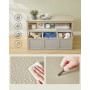 Sidobord Konsol Retro Beige med 3 Stora Lådor Och Öppen Fack 102 x 30 x 60 cm