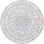 Rund Matta Boho-design 120 cm Halkfri Grå - Maskintvättbar