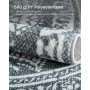 Rund Boho-design Matta 120 cm Halkfri Antracitgrå - Maskintvättbar