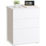 Sängbord med 3 Lådor Matt vit och cappuccino-beige 45 x 35 x 58,7 cm