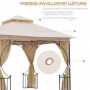 Trädgård Paviljong med Fästmaterial 295 x 295 x 275 cm Beige