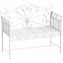 Elegant Trädgårdsbänk 2-Sits Metall Vit