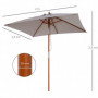 Parasoll Hopfällbart Tilt Justerbart 200 x 150 x 235 cm
