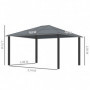 Lyxigt Trädgård Paviljong 4,2 x 3,6 m Aluminiumram Brun Kräm