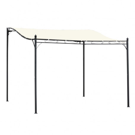 Pergola med Böjt Tak och Vattenavledning 297 x 297 cm