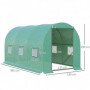 Tunnelväxthus Mesh Fönster Metallram 3,95 x 1,95 x 1,90 m, Grön