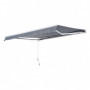 Terrassmarkis med Handvev 3,5 x 2,5 m grå aluminium + polyester