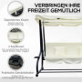 Hammock med Liggfunktion upp till 340 kg 200 x 120 x 164 cm Kräm