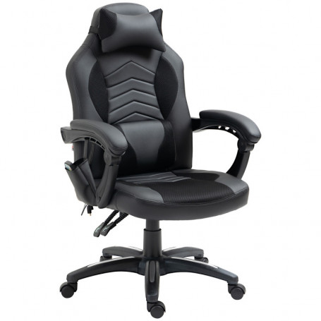 Ergonomisk Gamingstol med Massagefunktion 68 x 69 x 108-117 cm Svart