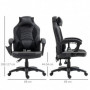 Gamingstol Ergonomisk Med Massage & Värme Konstläder Svart 68×69×10...