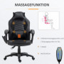Gamingstol Ergonomisk Med Massage & Värme Konstläder Svart 68×69×10...