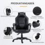 Gamingstol Ergonomisk Med Massage & Värme Konstläder Svart 68×69×10...