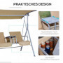 Hammock 2-sits Hollywood med Bord Beige 175 x 112 x 165 cm