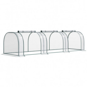 Tunnelväxthus med 4 Fönster och Dragkedja 350 x 100 x 80 cm
