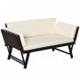 Trädgårdssoffa 2-sits Fällbara Armstöd 129 x 63 x 67 cm Brun