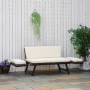 Trädgårdssoffa 2-sits Fällbara Armstöd 129 x 63 x 67 cm Brun