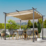 Pergola 3 x 3 m Altantak Skjuttak Beige