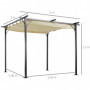 Pergola 3 x 3 m Altantak Skjuttak Beige