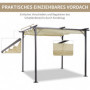 Pergola 3 x 3 m Altantak Skjuttak Beige