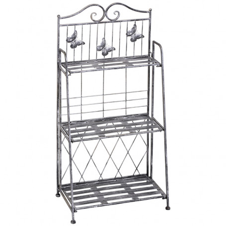 Växthylla 3 Nivåer Antik 44 x 25 x 96 cm Silvergrå