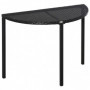 Balkongbord Halvrunda Rottting 100 x 50 x 74 cm Svart