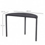 Balkongbord Halvrunda Rottting 100 x 50 x 74 cm Svart