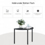 Balkongbord Halvrunda Rottting 100 x 50 x 74 cm Svart