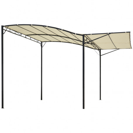 Paviljong med Fällbar Takförlängning 3 x 2,5 m Krämvit