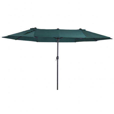 Double Parasol med handvev Mörkgrön Oval 460 x 270 x 240 cm