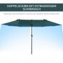 Double Parasol med handvev Mörkgrön Oval 460 x 270 x 240 cm