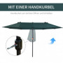 Double Parasol med handvev Mörkgrön Oval 460 x 270 x 240 cm