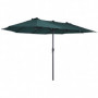 Double Parasol med handvev Mörkgrön Oval 460 x 270 x 240 cm