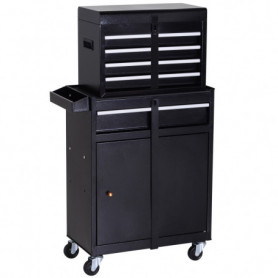 Verktygsvagn 5 lådor 360° hjul metall 60 x 28 x 104,5 cm