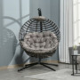 Hängstol med Ställning och Dyna Metallram 126 x 118 x 172 cm