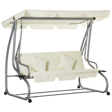 Hammock med Liggfunktion upp till 340 kg 200 x 120 x 164 cm Beige