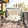 Hammock med Liggfunktion upp till 340 kg 200 x 120 x 164 cm Beige