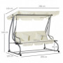 Hammock med Liggfunktion upp till 340 kg 200 x 120 x 164 cm Beige