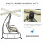 Hammock med Liggfunktion upp till 340 kg 200 x 120 x 164 cm Beige
