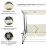 Hammock med Liggfunktion upp till 340 kg 200 x 120 x 164 cm Beige