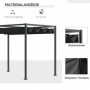 Pergola med Skjuttak 298 x 213 x 221 cm Metall Svart